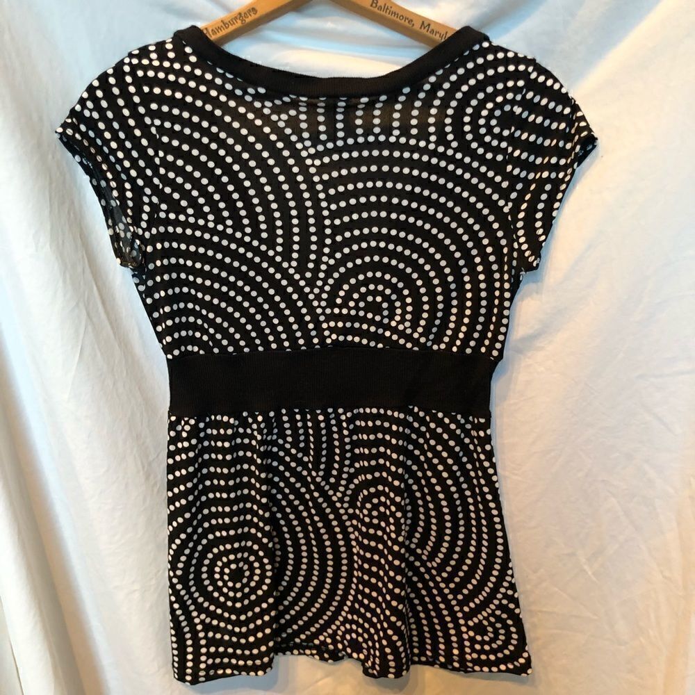 Candy Rain Blouse V neck Black and white Medium - Picture 2 of 5